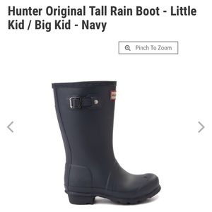 Hunter Boots Big Kid 3/ Women’s 5 tall navy rainboot